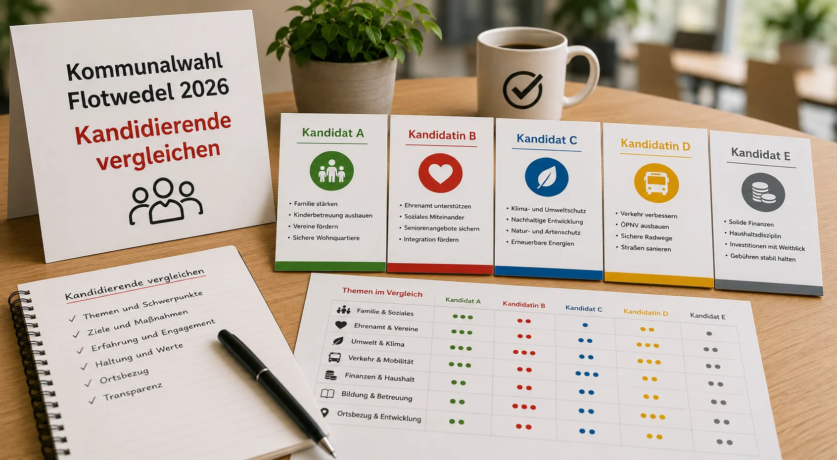 Persönliche Profile, politische Schwerpunkte und lokale Verantwortung helfen bei der Wahlentscheidung in Flotwedel