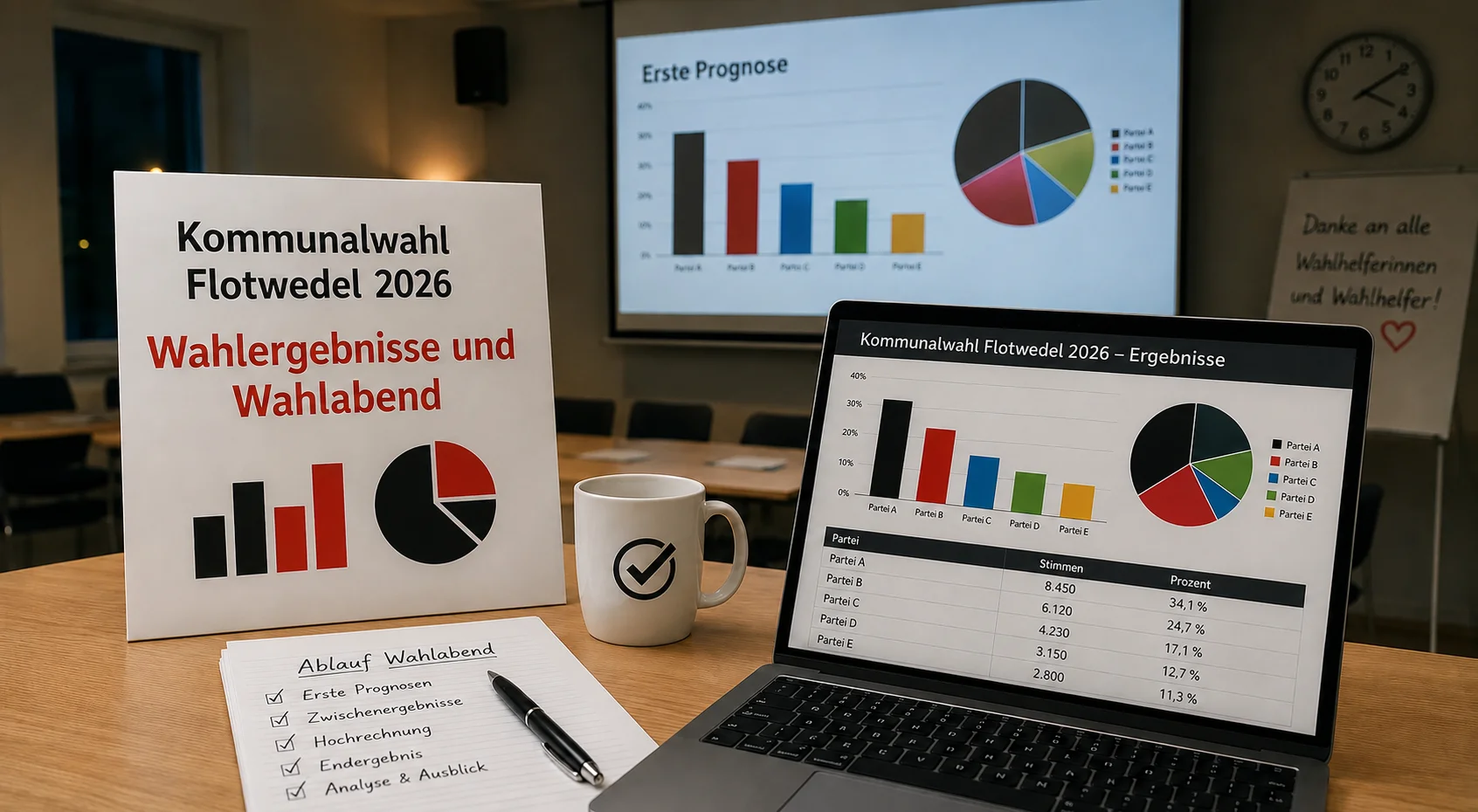 Am Wahlabend werden die Ergebnisse der Kommunalwahl Flotwedel 2026 ausgezählt und eingeordnet